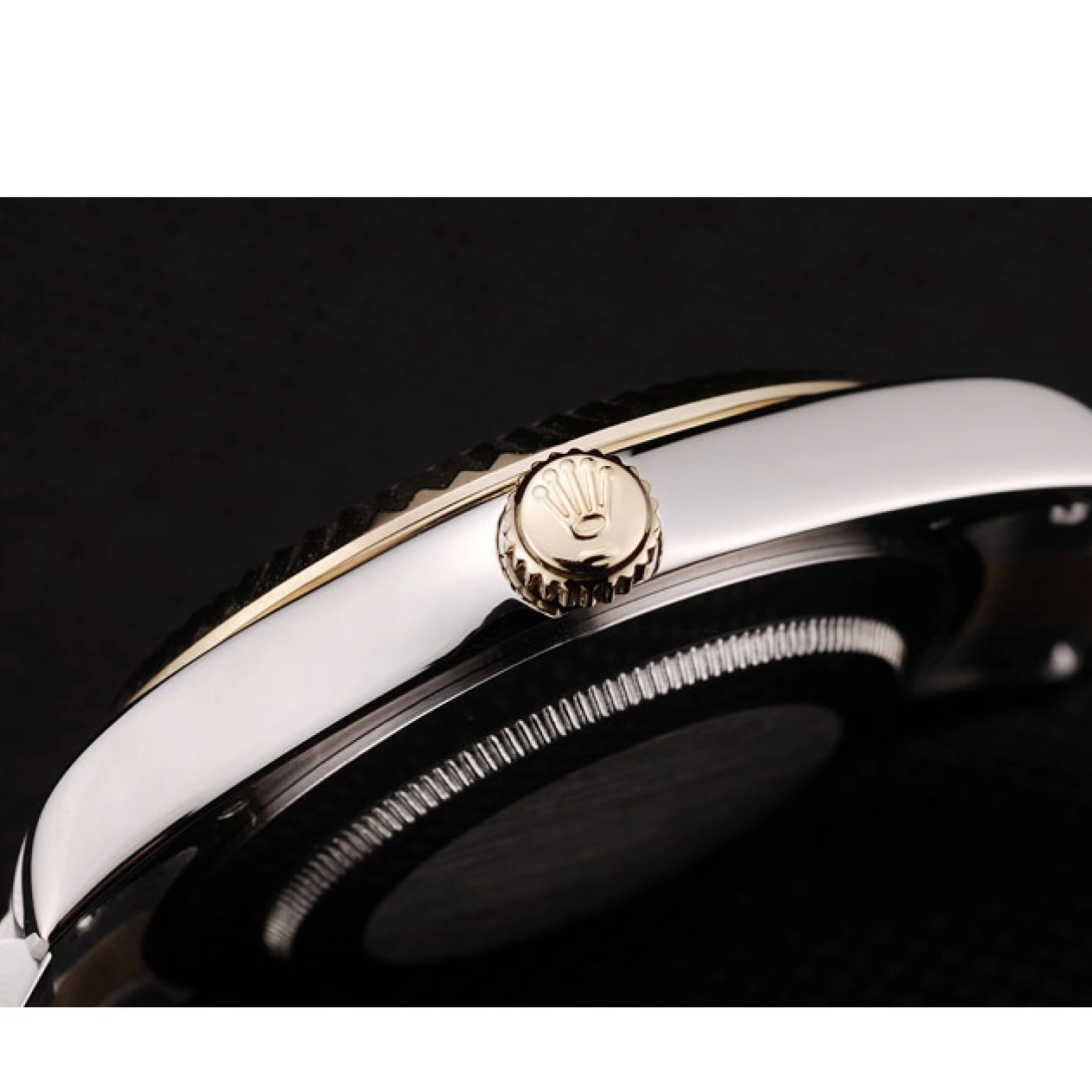 Aaa replica Rolex Bezel Brown Pattern DateJust Ribbed Gold Dial 0717